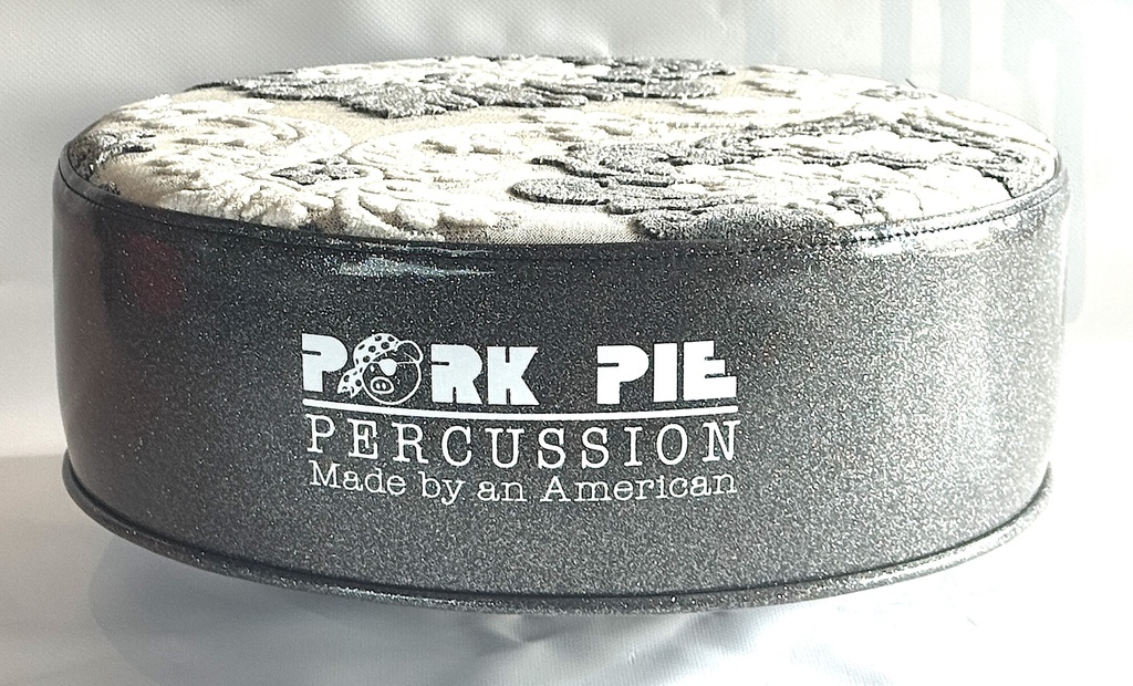 [PPRTOP-CUST-VTG] Pork Pie Percussion Custom Throne (TOP ONLY) in Vintage Textured Curtain Top and Grey Sparkle Side