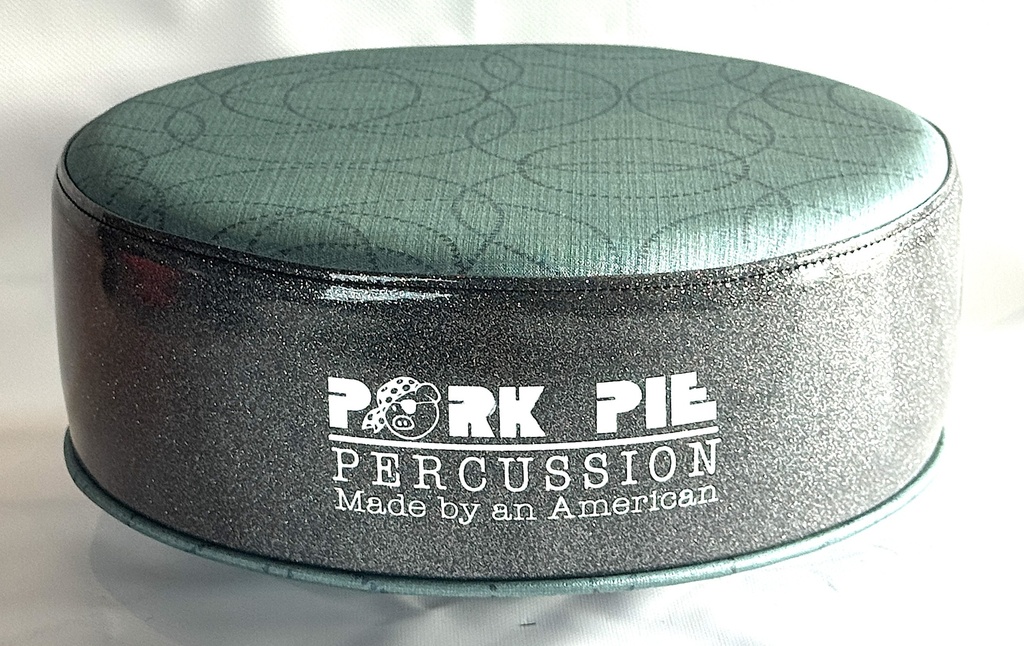 [PPRTOP-CUST-ACG] Pork Pie Percussion Custom Throne (TOP ONLY) in Vinyl Aqua Circle Top and Grey Sparkle Side