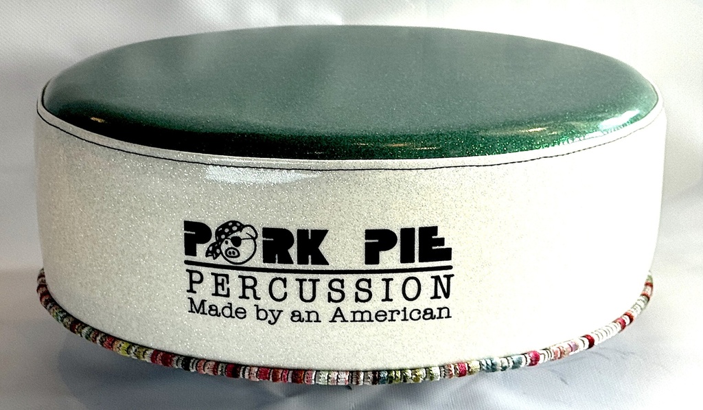 [PPRTOP-CUST-VGSW] Pork Pie Percussion Custom Throne (TOP ONLY) in Vinyl Green Sparkle Top and White Sparkle Side