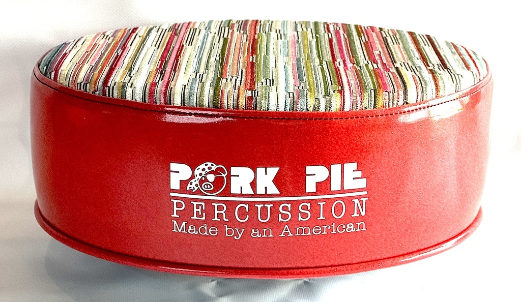 [PPRTOP-CUST-TCSR] Pork Pie Percussion Custom Throne in Textured Color Stripe Top and Red Sparkle Side