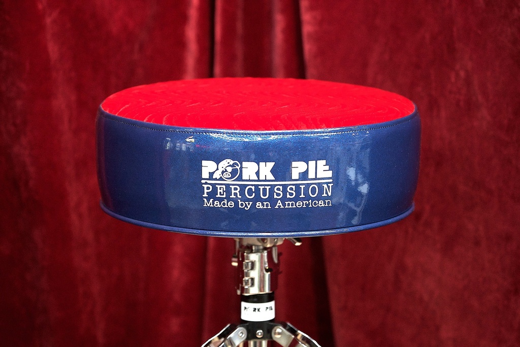 [PPRTH-BS-RSW] Pork Pie Throne - Round / Blue Sparkle Side / Red Swirl Top