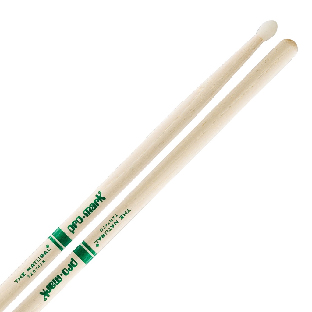 [TXR747N] Promark 747 Natural Hickory Nylon Tip Rock