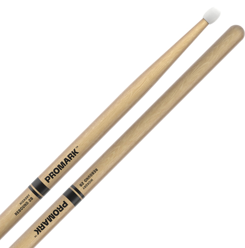 Promark Rebound 2B Hickory Drum Sticks with Nylon Tips