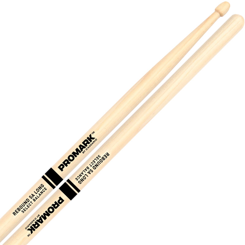 [RBH565LAW] Promark Rebound 5A Long Hickory Drumsticks w/ Acorn Wood Tips