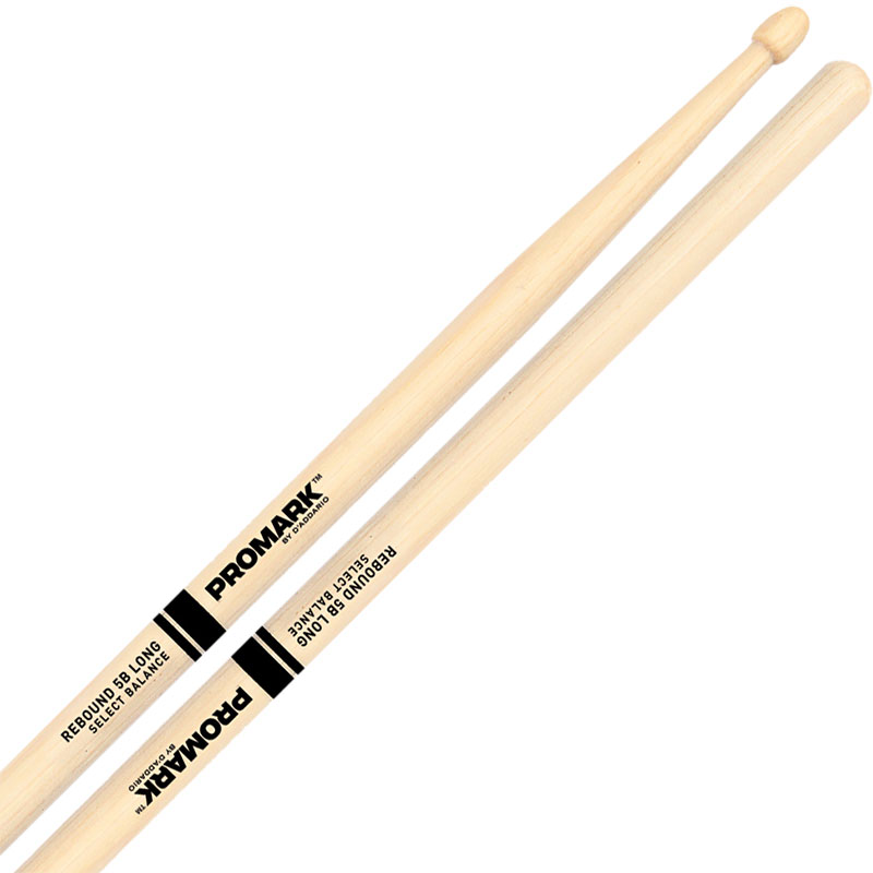 [RBH595LAW] Promark Rebound 5B Long Hickory Drumsticks w/ Acorn Wood Tips