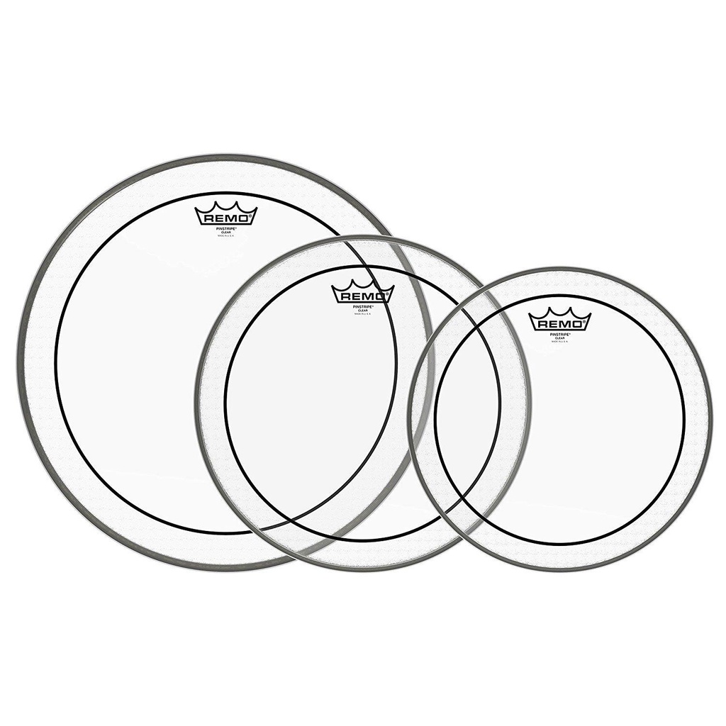 [PP-0910-PS-] Remo 12"/13"/16" Pinstripe Clear Tom Drum Head Pack