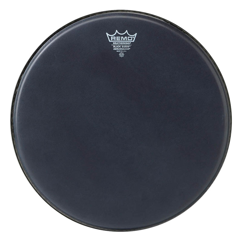 [BA-0814-ES-] Remo 14" Ambassador Black Suede Drum Head