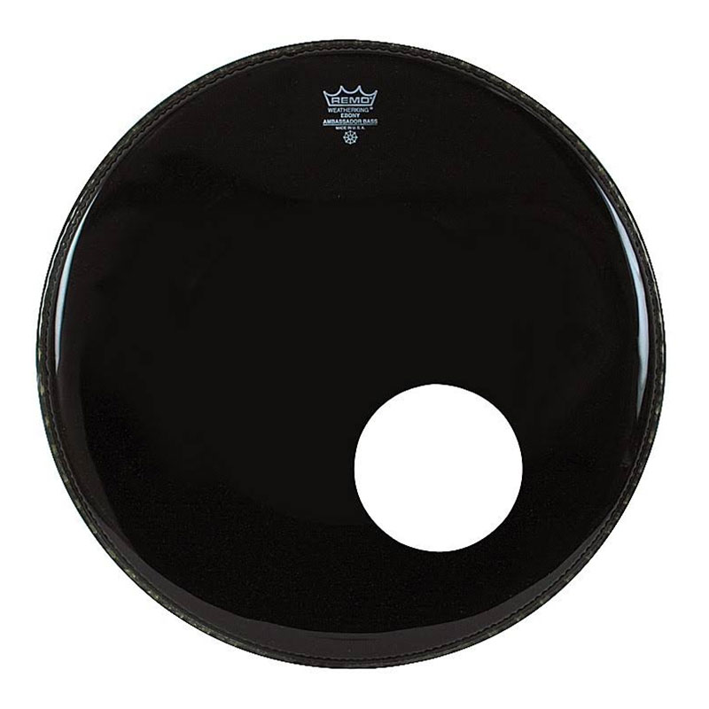 [ES-1020-00-DM] Remo 20" Ambassador Ebony Bass Drum Head w/ 5" Black DynamO