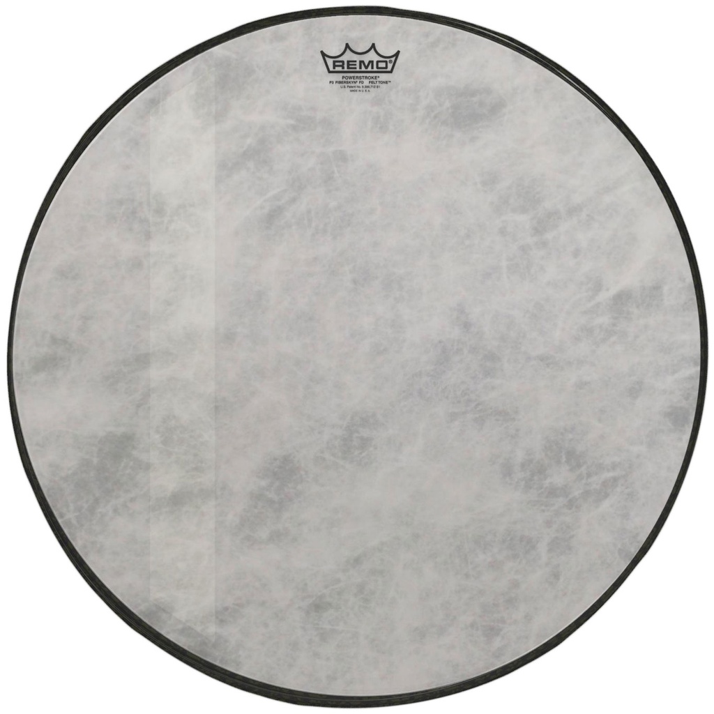 [P3-1520-FD-FLT] Remo 20" Powerstroke 3 Felt Tone Fiberskyn Bass Drum Head