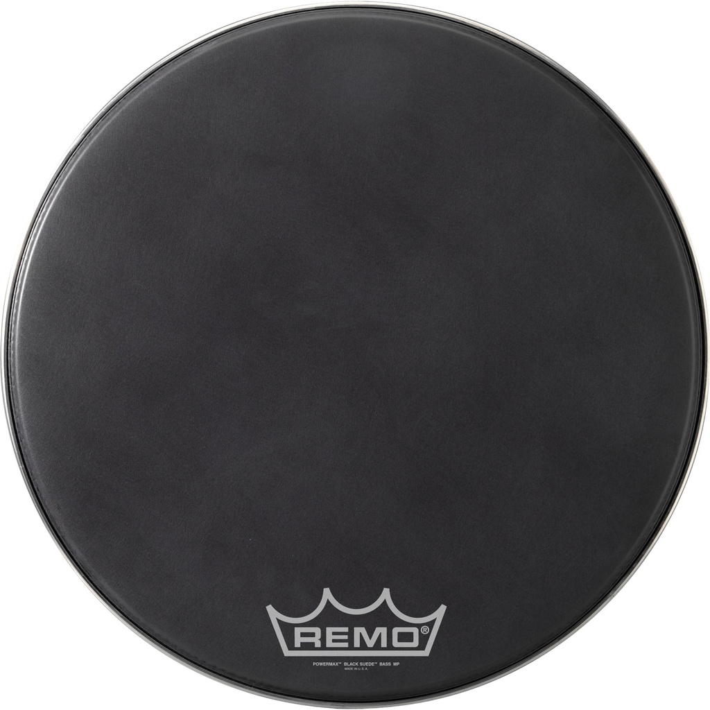 [PM-1822-MP-] Remo 22" Powermax Black Suede Crimplock Marching Bass Drum Head