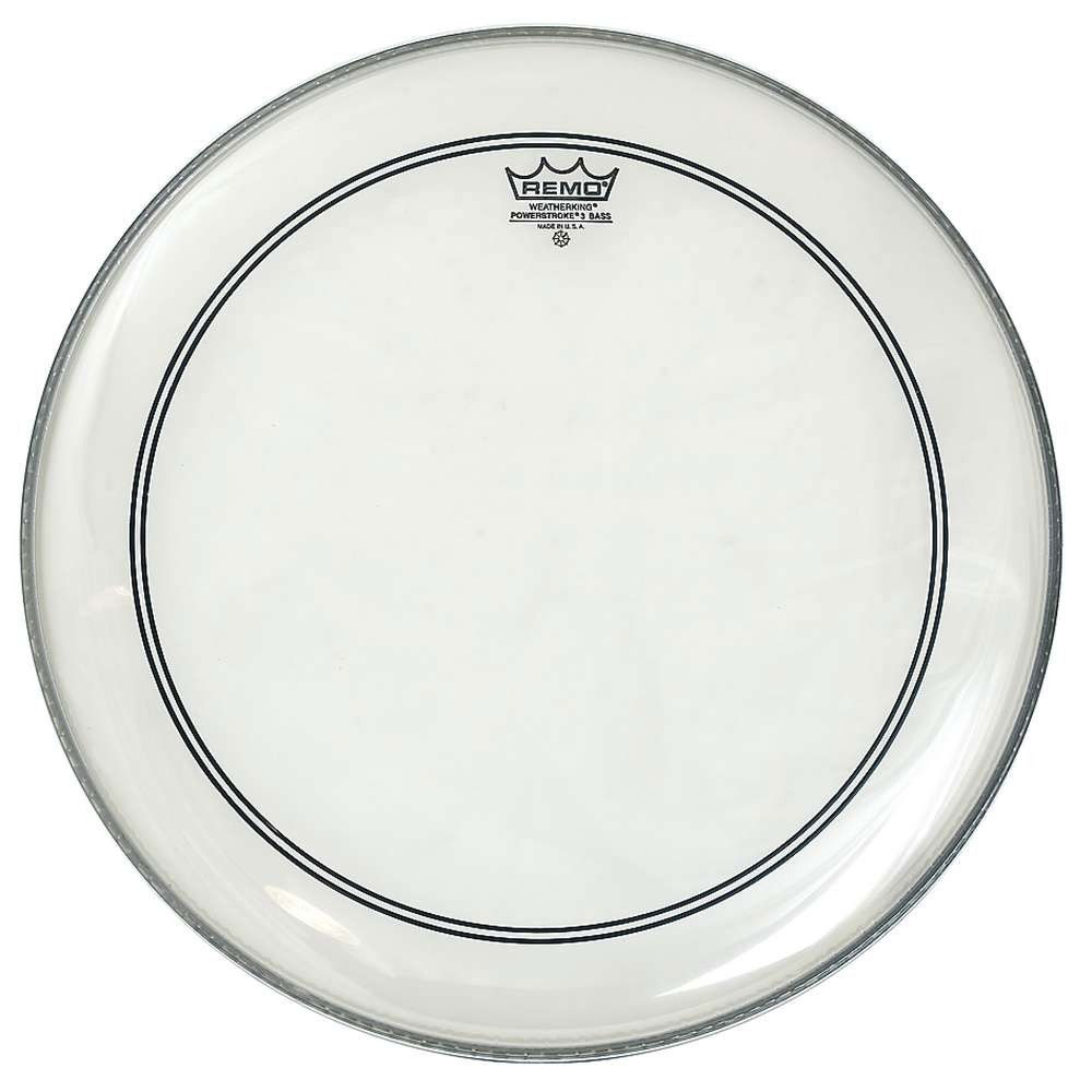 [P3-1324-C2-] Remo 24" Powerstroke P3 Clear Bass Drum Head with Falam Patch