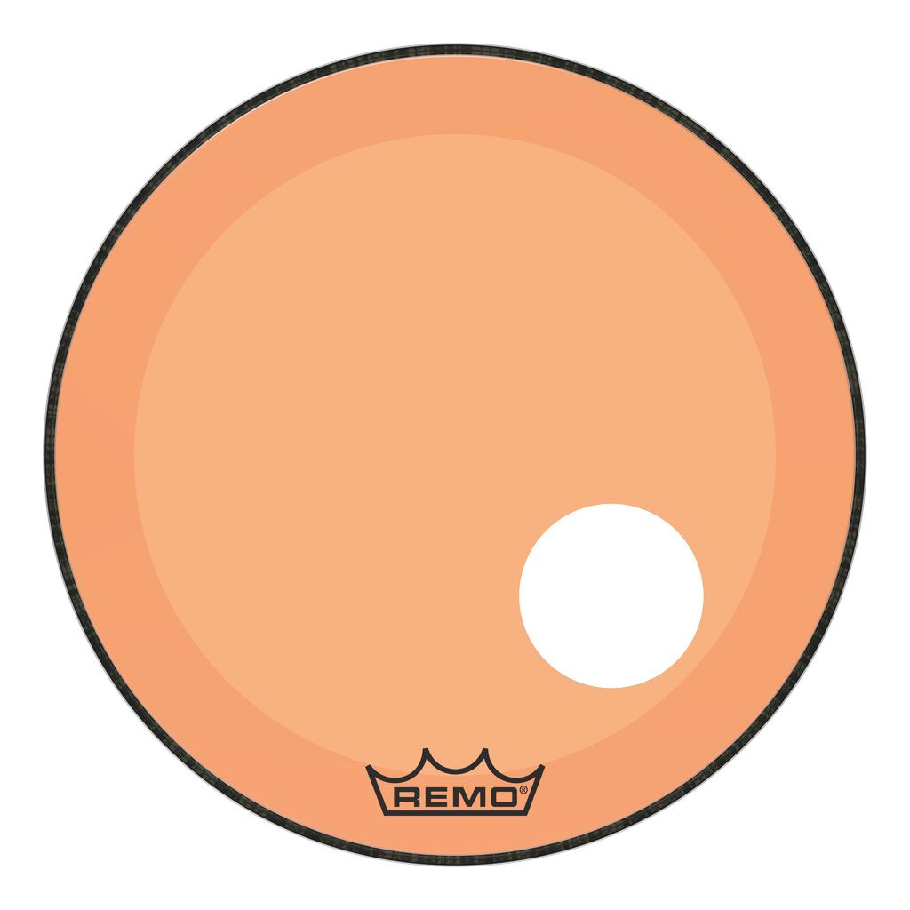 [P3-1324-CT-OGOH] Remo 24" Powerstroke P3 Colortone Orange Bass Head w/ 5" Hole