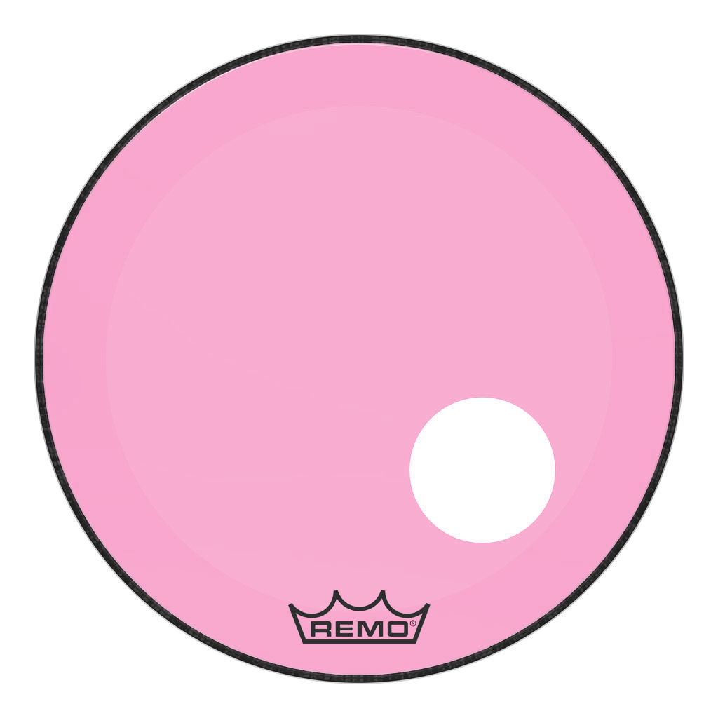 [P3-1324-CT-PKOH] Remo 24" Powerstroke P3 Colortone Pink Bass Head w/ 5" Hole