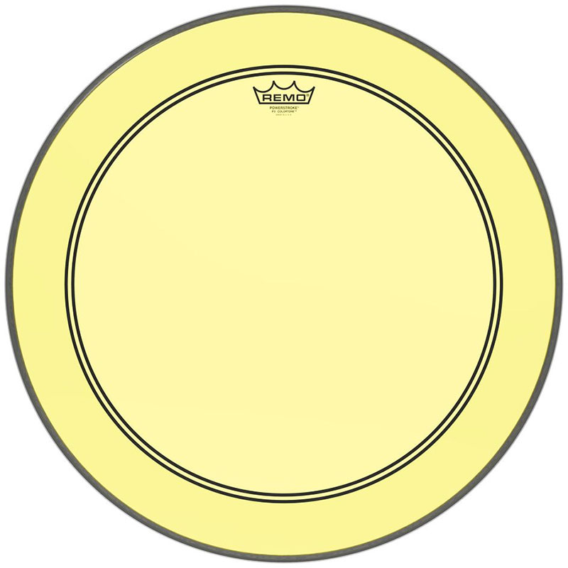 [P3-1324-CT-YE] Remo 24" Powerstroke P3 Colortone Yellow Bass Head