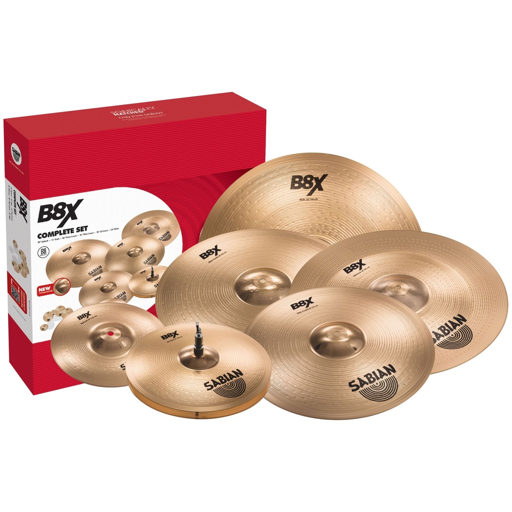 [45006X] Sabian B8X Complete 6-Pc Cymbal Box Set (14H-16C-18C-20R-10S-18CH)