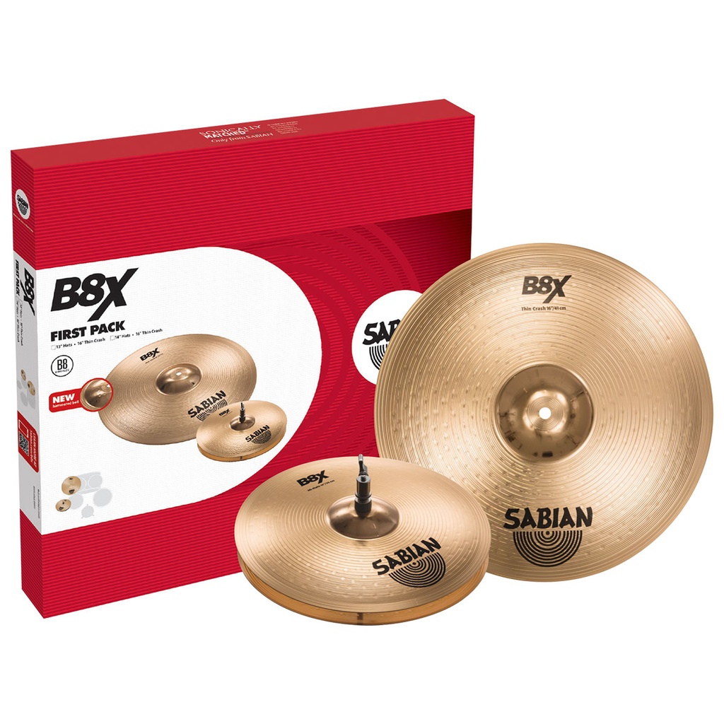 [45011X] Sabian B8X First Pack 2-Piece Cymbal Box Set (14H-16C)