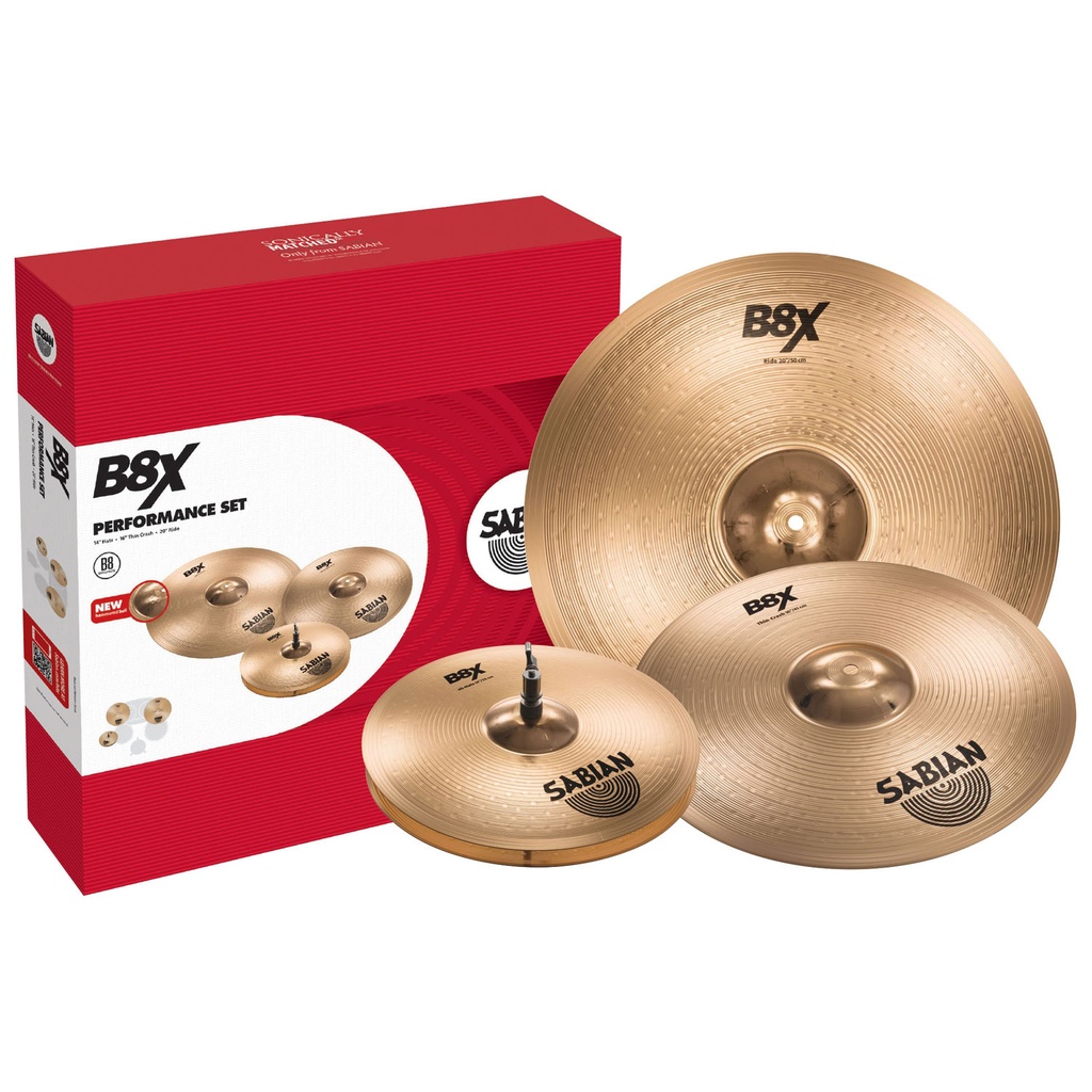 [45003X] Sabian B8X Performance 3-Piece Cymbal Box Set (14H-16C-20R)