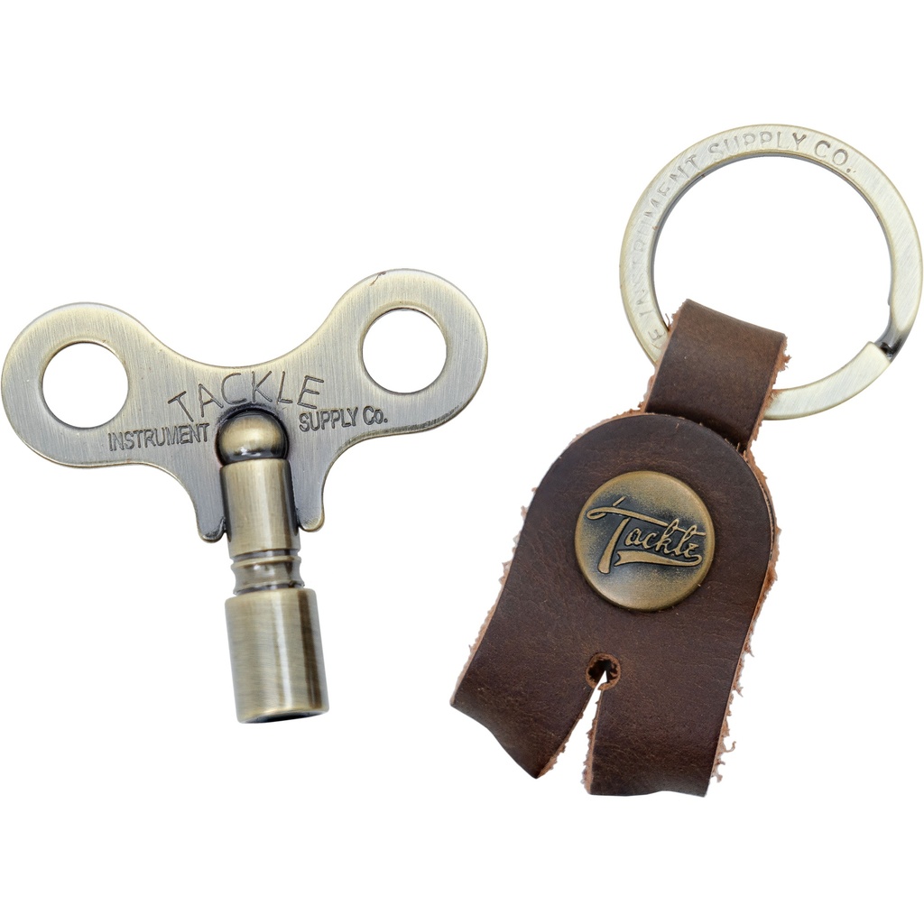 Tackle Instrument Supply Co. Time Keeper Drum Key with Leather Case in Raw Steel