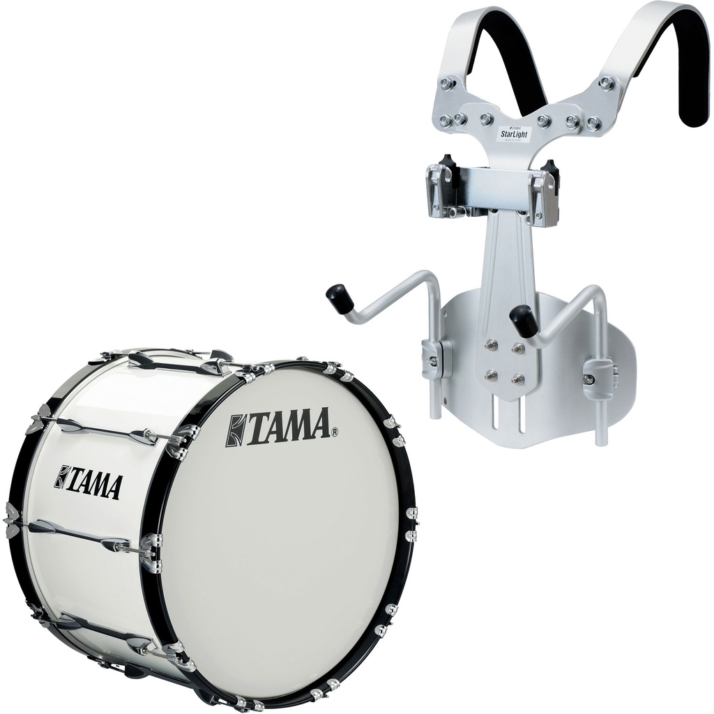 Tama 14" x 24" StarLight Marching Bass w/ Carrier in Sugar White