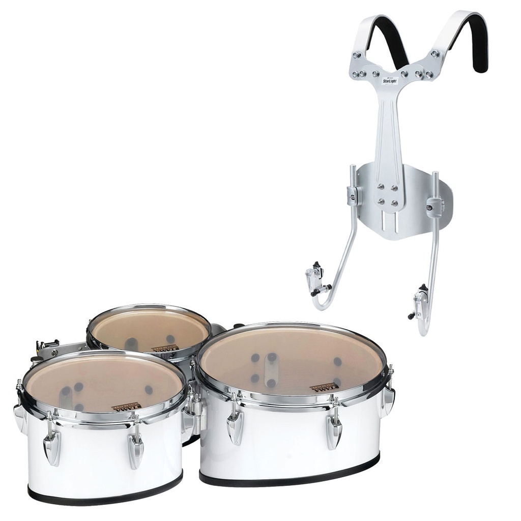 [R802TKXSGW] Tama 8-10-12" StarLight Tenors w/ Carrier in Sugar White