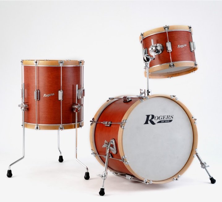 [TWR-0318HX-SRM] TOWER "TOWERWOOD" 3-PIECE DRUM KIT SATIN RED MAHOGANY WITH NATURAL WOOD HOOPS