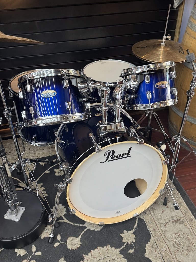 USED - Pearl Decade Maple Drum Set in Cobalt Blue w/ PDP Hardware and Zildjian I Cymbals (HH & Ride)