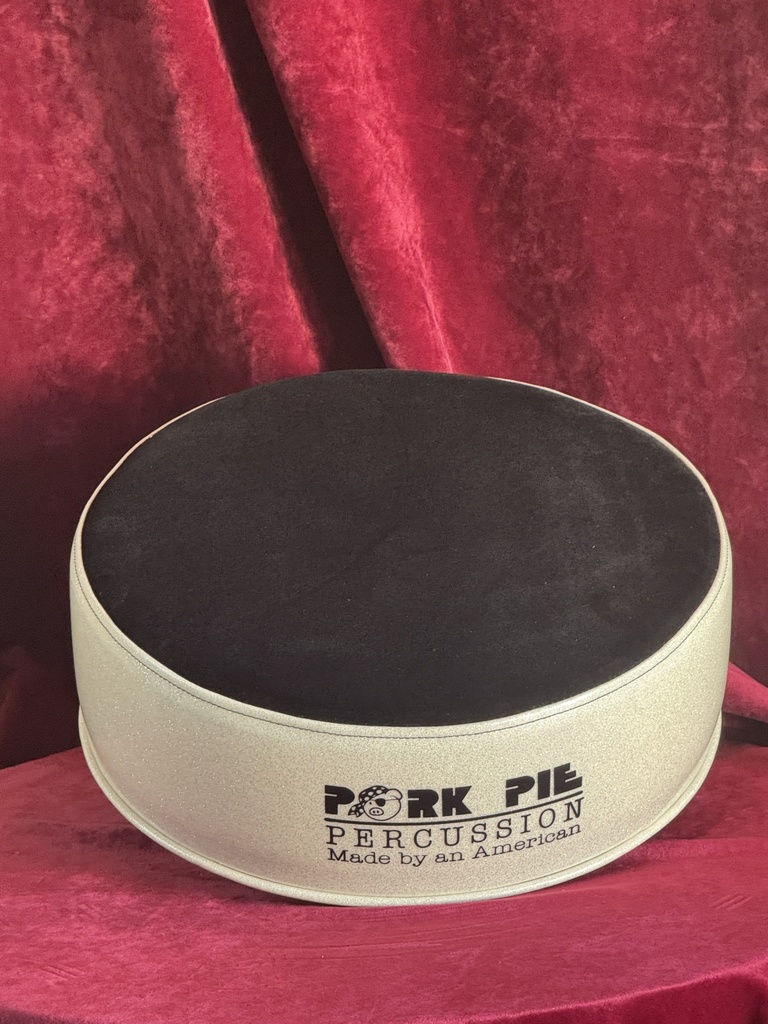 Pork Pie Percussion Round Throne (TOP ONLY) - White Sparkle Side w/ Black Plush Top