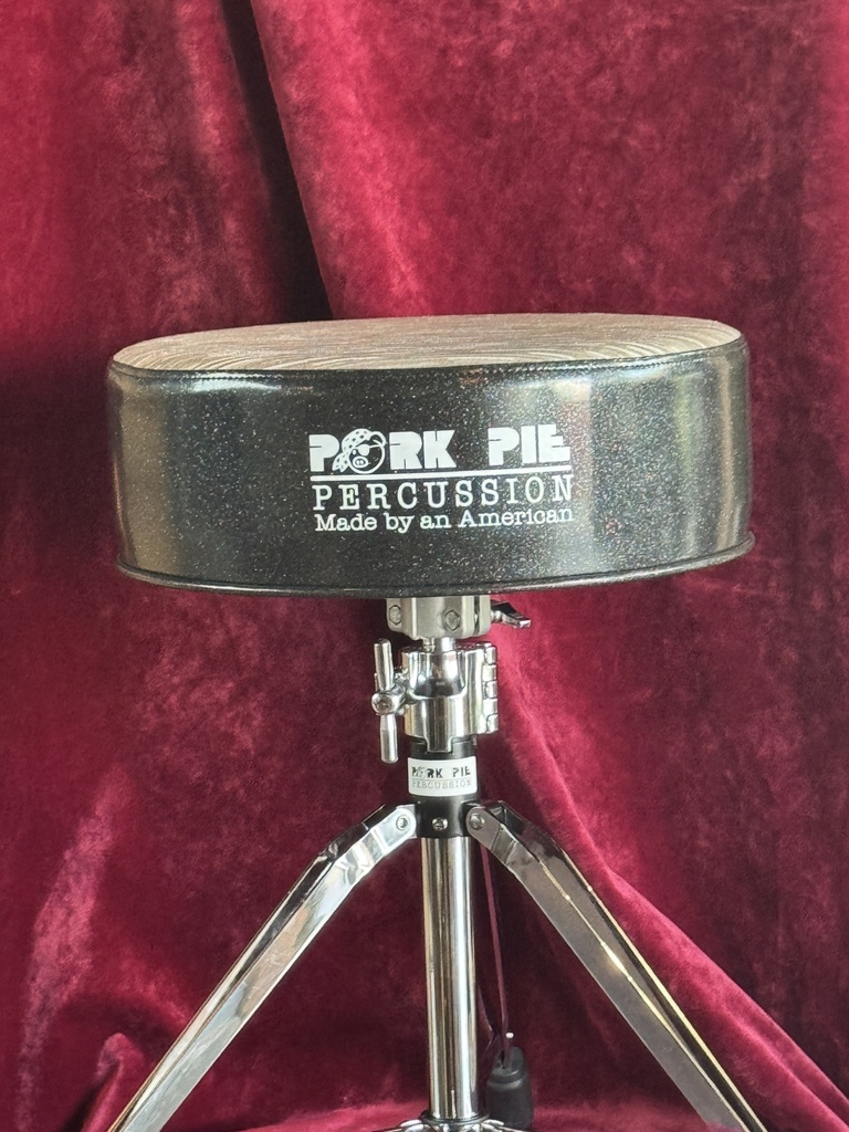 [PPRTH-BS-CUS] Pork Pie Percussion Round Throne - Black Sparkle Side w/ Custom Cloth/Textured Top