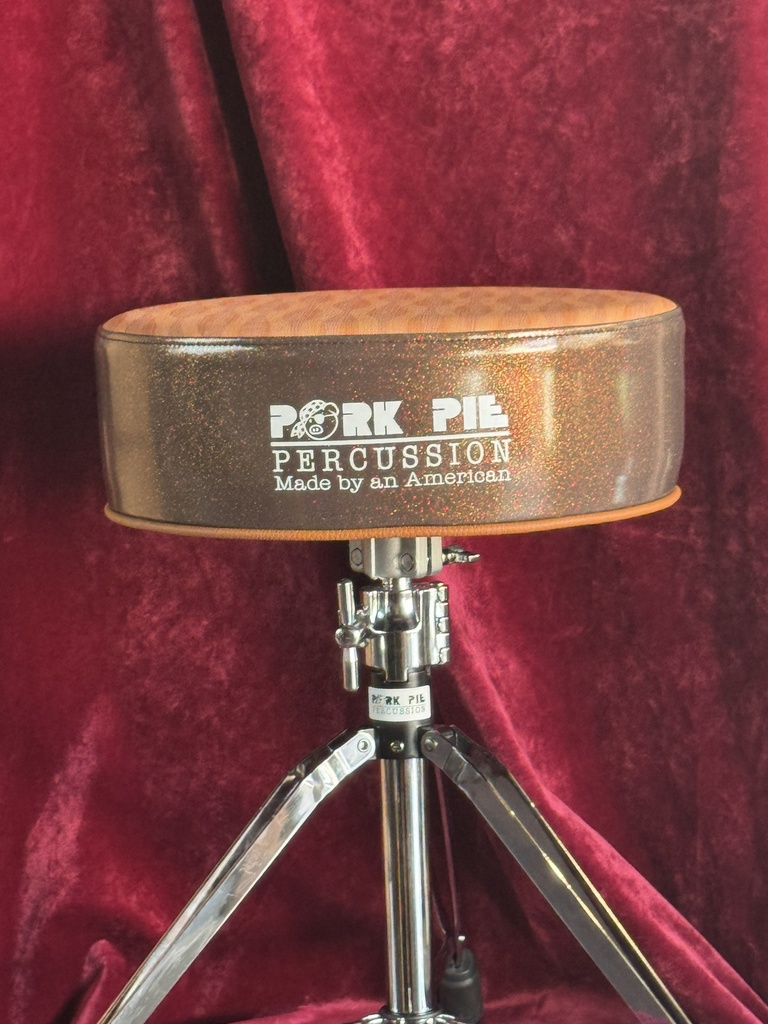[PPRTH-BRS-CUS] Pork Pie Percussion Round Throne - Brown Sparkle Side w/ Custom Vinyl Top