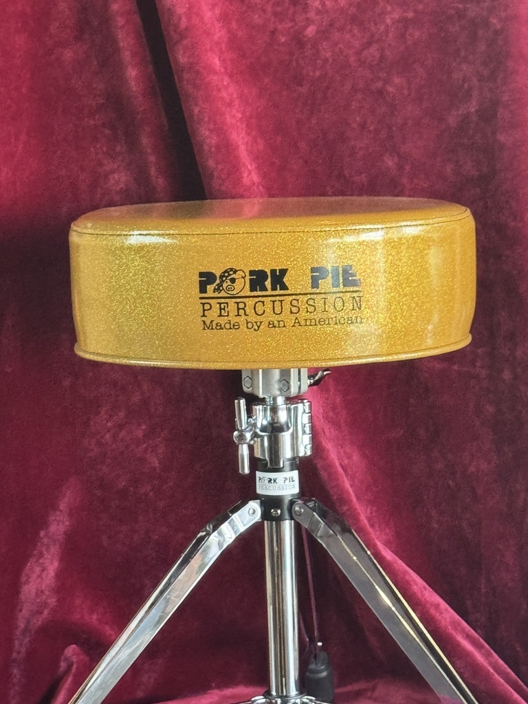 Pork Pie Percussion Round Throne - Gold Sparkle Side w/ Gold Sparkle Top