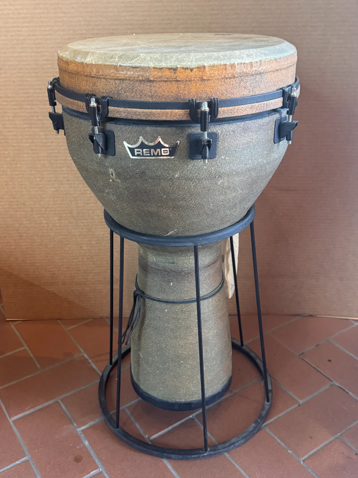 Used - REMO 14" Mondo Djembe w/ Basket Stand