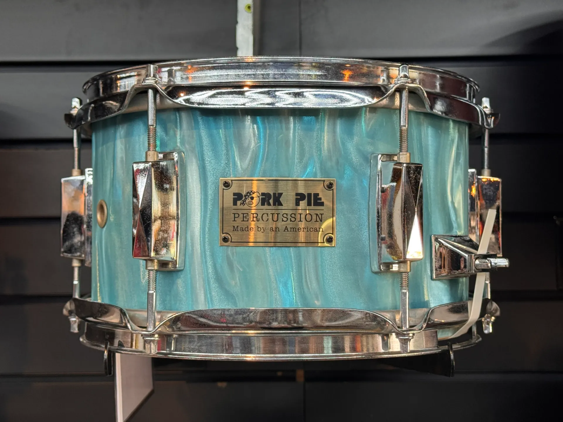 [U-PPSN610-TSF] USED - Pork Pie Percussion - 1996 -  6"x10" Snare Drum - Turquoise Satin Flame