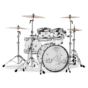 [DDAC2214CL] DW Design Series 4-Piece Acrylic Shell Pack, Clear w/Chrome Hardware; 8x10, 9x12, 14x16, 18x22