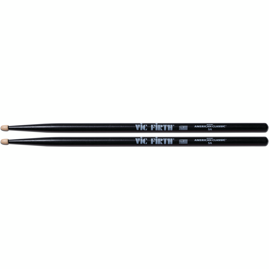 Vic Firth 5AB 5AB American Classic Hickory Drum Sticks with Black Finish