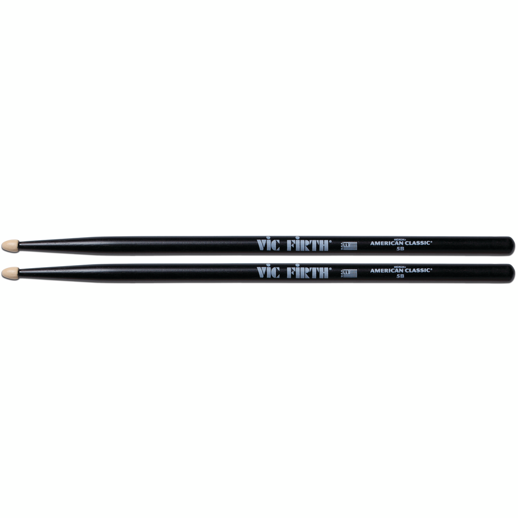 Vic Firth 5BB 5BB American Classic Hickory Drum Sticks with Black Finish