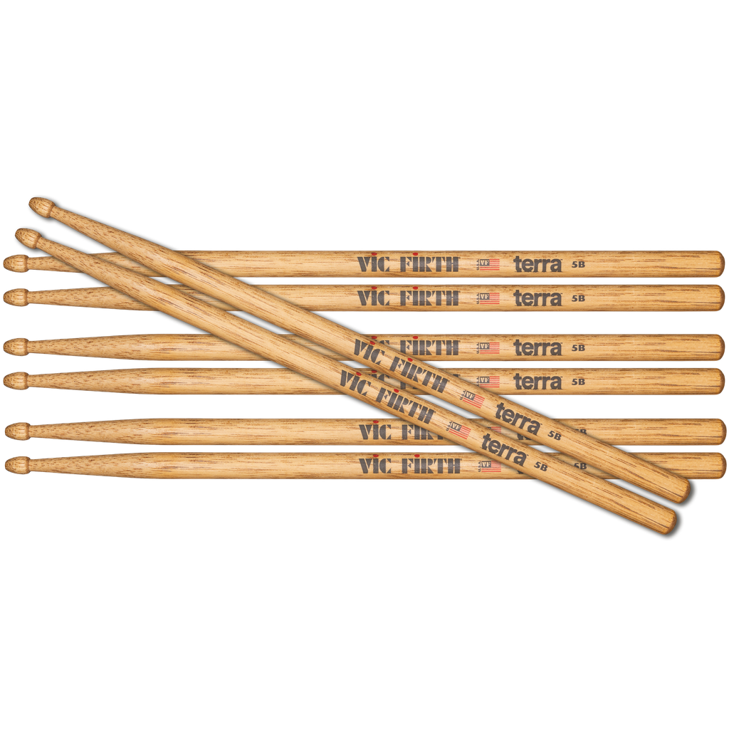 [P5BT4PK] Vic Firth P5BT4PK American Classic? 5B Terra Series 4pr Value Pack