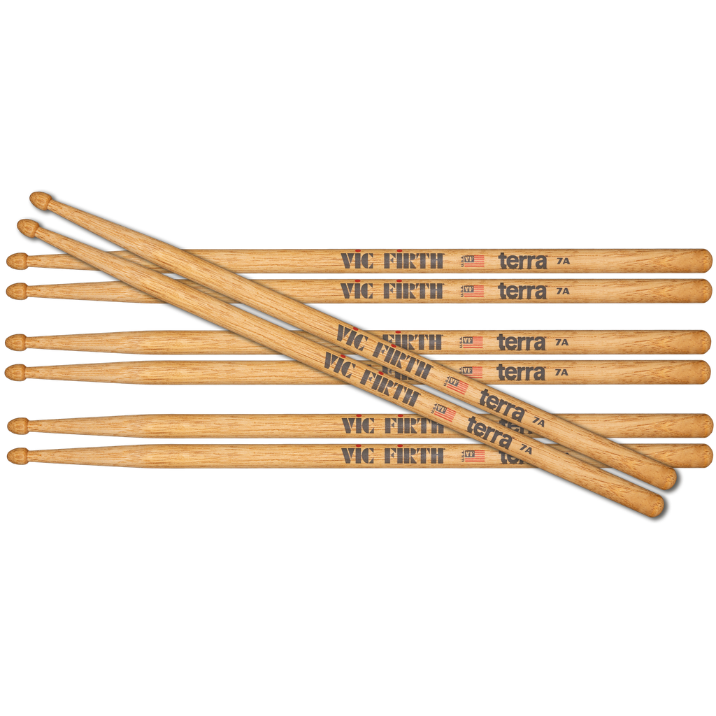 [P7AT4PK] Vic Firth P7AT4PK American Classic? 7A Terra Series 4pr Value Pack
