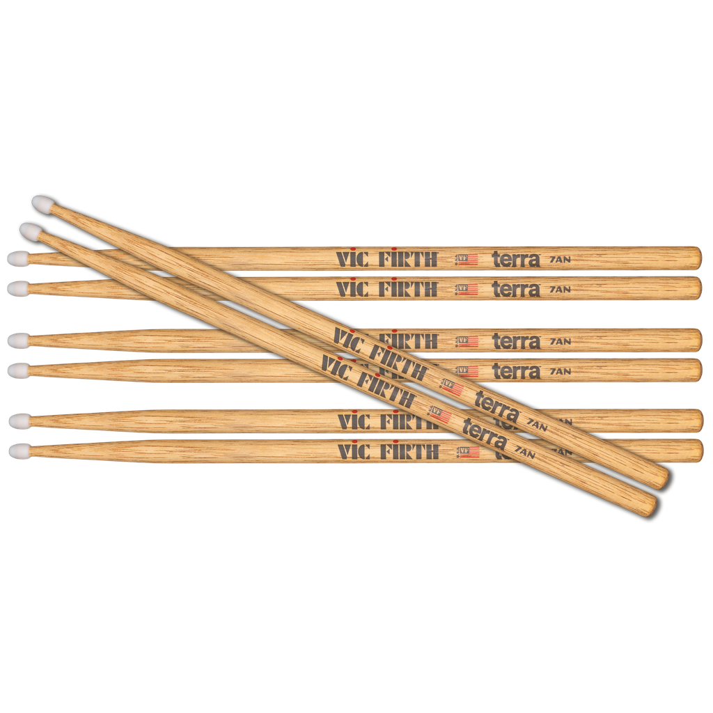 [P7ATN4PK] Vic Firth P7ATN4PK American Classic 7A Nylon Terra Series 4pr Value Pack